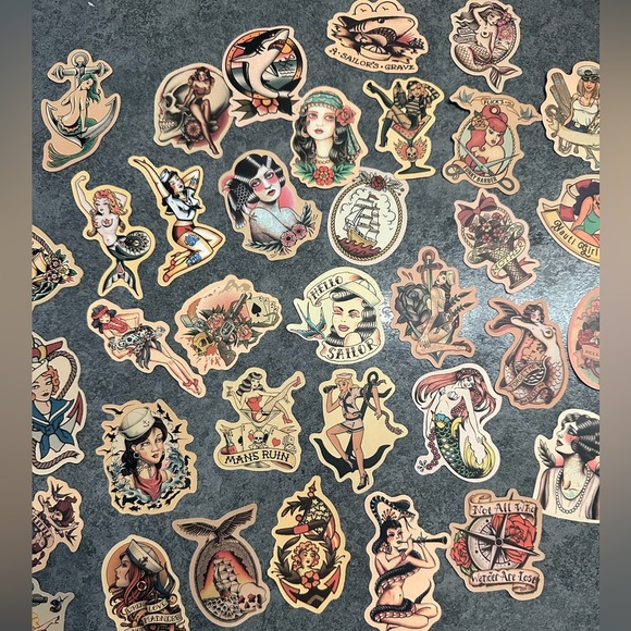 Other - Sailor Jerry style sticker lot.